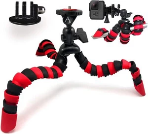 12” Flexible Tripod + Gopro Mount for Gopro 10 9 8 7 6 5 4 black Sjcam Xiaoyi - Picture 1 of 9