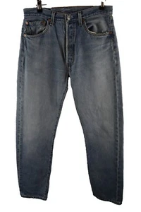 Levis 501s Denim Cotton Straight Leg Button Fly Light Blue Jeans W32 L32 USA - Picture 1 of 9
