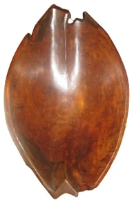 very old Vintage + wooden TEAK fruit bowl 75 years old beautifully aged wood - Picture 1 of 11