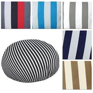 Flat Round Shape Cover*Stripes Cotton Canvas Floor Seat Chair Cushion Case*AK3 - Picture 1 of 21