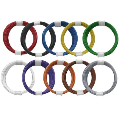 DONAU ELEKTRONIK GMBH Kupferschalt Litze alle 10 Farben extra dünn 0,04 mm je Farbe ein 10 Meter Ring