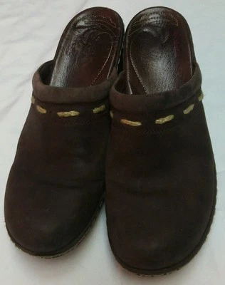 Columbia Marrón Gamuza Sin Cordones Zueco Mules Zapatos para Mujer 10 US GUC Foto 1 de 4