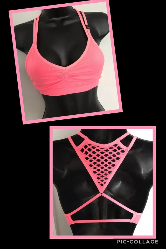 Victoria's Secret Crochet Back Bralette Small Pink Ship C8