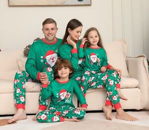 Family Matching Christmas Pajamas Santa Claus Print Dad Mommy And Me Costume