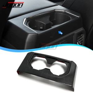 Carbon Fiber Rear Seat Water Cup Holder Cover Trim For Ford F150 F-150 2015-2020 - Picture 1 of 9