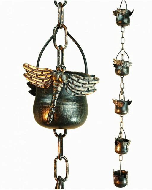 Decorative Iron Dragonfly Rain Chain Other Garden Decor Yard Outdoor