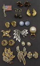 Vintage Costume Jewelry Lot Trifari, Coro, Weiss, Marvella, Monet, Lisner, Segal
