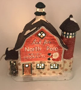 Christmas Valley Dairy Village House pide productos lácteos del Polo Norte de colección 1993 - Imagen 1 de 13