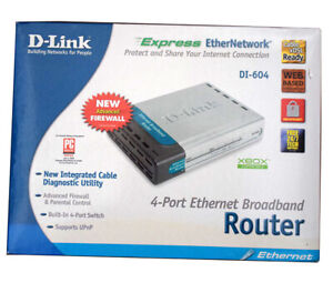 D-Link 4-Port Ethernet Broadband Router DI-604 Cable/DSL XBox Compatible, NEW