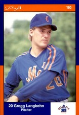 1990 Columbia Mets Postcards Play II #7 Gregg Langbehn Schofield Wisconsin Card
