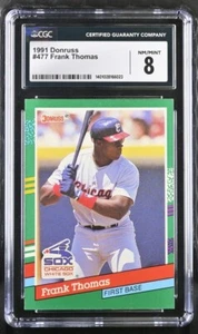 1991 DONRUSS #477 FRANK THOMAS WHITE SOX 2ND YEAR HOF CGC 8 - Picture 1 of 2