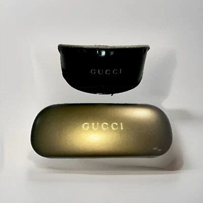Gucci Estuche Grande Dorado Estuche Tapa Dura Negro Estuche Lote de 2 Estuches (Sin Gafas) Foto 1 de 4
