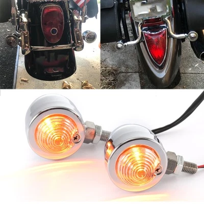 Pair Motorcycle Turn Signals For Kawasaki Vulcan VN 800 900 1500 1600 1700 2000 - Изображение 1 из 4
