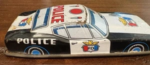 Vintage 1960's Nomura Toys Tin Police Friction Car.Made in Japan+SF Trolley Car. - Picture 1 of 14