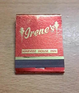 Irenes Harvest House Inn Matchbook 1970s Harrisonville MO Vintage Unstruck - Picture 1 of 6