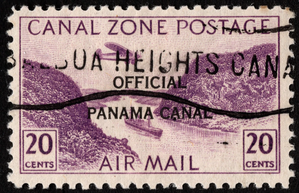Canal Zone Stamp Scott # CO10 CTO - 20 Cents Red Violet Airmail Official Type II - Image 1 of 1
