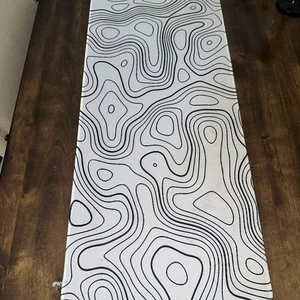 White Extended Gaming Mouse Pad 31.5 X 11.8 Inch Black and White Topography - Afbeelding 1 van 3