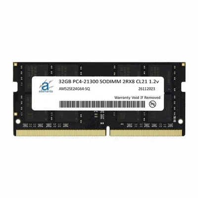 Adamanta 32GB DDR4 2666MHz PC4-21300 SODIMM 2Rx8 1.2v Laptop Memory RAM Upgrade - Image 1 of 2