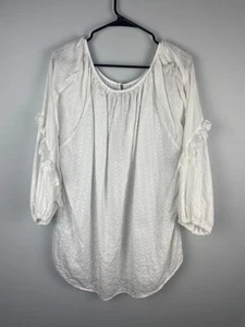 Chaps Eyelet Long Balloon Sleeve White size 1x - Picture 1 of 7