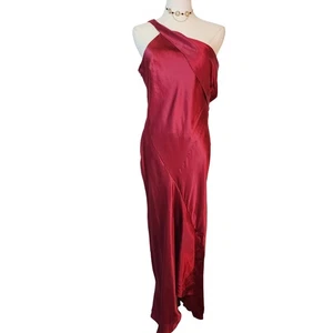 Topshop rotes Maxikleid eine Schulter drapiert Abendkleid US 8 UK 12 Party - Bild 1 von 8