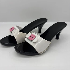 Paul Smith Sandals Vintage Leather Sandal Kitten Heel Black & White Women’s UK 4 - Picture 1 of 24