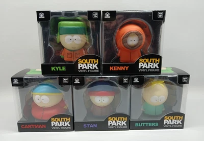 JUEGO COMPLETO DE 5 FIGURAS DE VINILO SOUTH PARK CULTUREFLY 4" COMEDIA CENTRAL NUEVO Foto 1 de 3