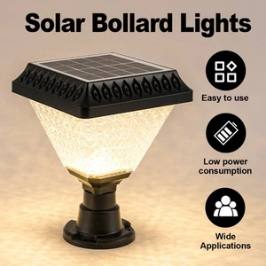 Solar Light With Timer Cool White Lights Waterproof Outdoor Lanterns Fence Post - Picture 1 of 10