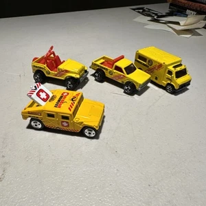 Lot Of 4 Rescue Vehicles Hot Wheels Match Box 1:64 Scale Yellow Life Gaurd - Picture 1 of 12