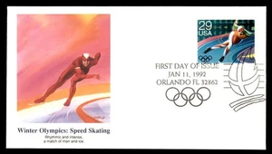 Mayfairstamps US FDC 1992 Olympic Games Speed Skating First Day Cover aas_99089 - Picture 1 of 2