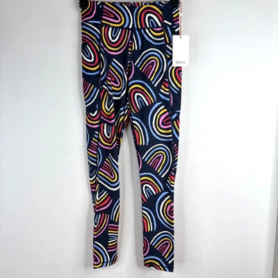 全新带标签 Quince 女孩彩虹打底裤 12 超形式活动口袋高腰舞蹈 — 第 1/4 张图片