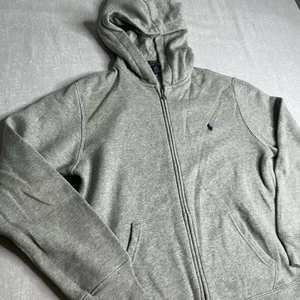 Polo Ralph Lauren Boys Full Zip Hoodie Size Large (14-16) Gray Blue Horse - Picture 1 of 20