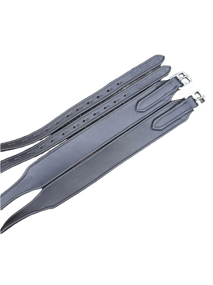 EQUIPRIDE Staffa a salto larga in pelle per sella pelle di mucca con nucleo in nylon nero marrone