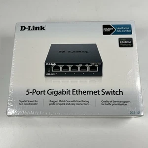 NEW D-Link 5 Port Switch DGS-105 Gigabit Unmanaged Metal Desktop Ethernet SEALED - Photo 1/5