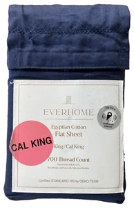EVERHOME~KING/calif. king~FLAT SHEET~700 TC~100% Cotton~Navy Blue~LAST 1 - Picture 1 of 4