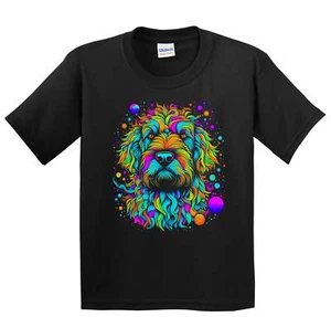 Kids Labradoodle Psychedelic Dog Art T-Shirt - Labradoodle Owner Gift - Picture 1 of 4