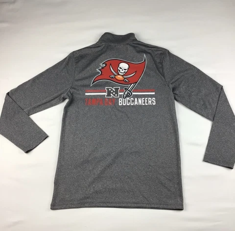 Tampa Bay Buccaneers 1/4 Zip Pullover Sweater NFL Gray Size Small Cover