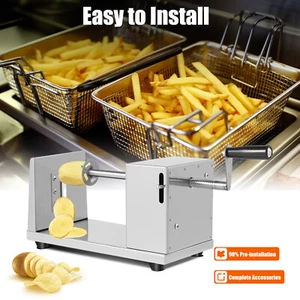 Cortadora de patatas en espiral cortadora de patatas fritas máquina herramienta de cocina plateada - Imagen 1 de 18