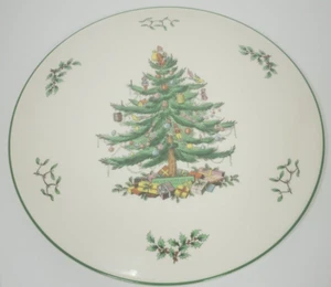 Plato de pastel de árbol de Navidad Spode S3324-W 71 en caja original 11 1/4" - Imagen 1 de 14