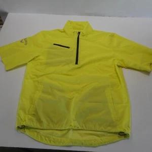 Callaway Golf Men M Windbreaker Weather Series Quarter Zip Yellow Short Sleeve  - Picture 1 of 6
