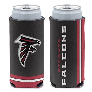 Licensed Double Sided Football 12 oz Atlanta Falcons Slim Can Cooler Koozie - Picture 1 of 1
