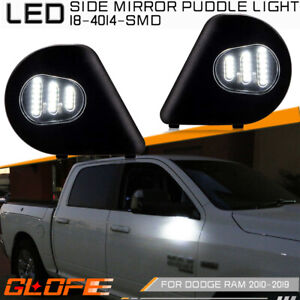 2X LED Rear View Side Mirror Puddle Lights For 10-19 Dodge RAM 1500 2500 3500