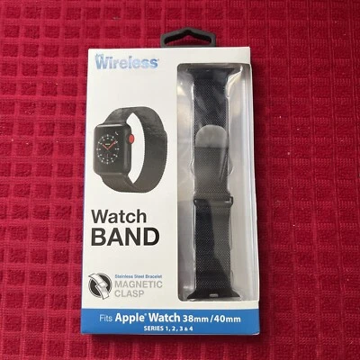 CORREA DE RELOJ SOLO INALÁMBRICA NEGRA MAGNÉTICA APPLE 38MM/40MM SERIE 1 2 3 4🔥🔥🔥 Foto 1 de 2