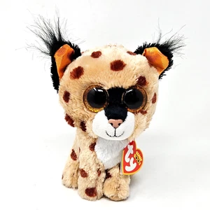 Ty Beanie Boos lince gato 6" ojos brillantes peluche animal de peluche con etiquetas - Imagen 1 de 14