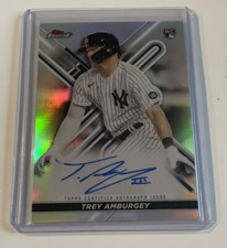 Trey Amburgey 2022 Topps Finest Rookie Card Refractor Auto - Yankees