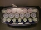 Conair Easy Start 20 Hot Hair Rollers w/ Clips Pageant Curlers Pink Green Purple