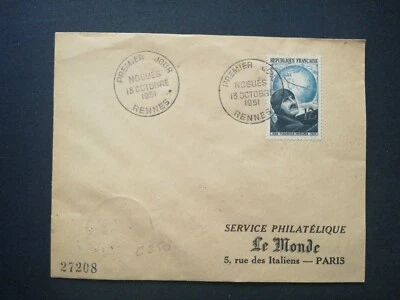 France Premier Day FDC Yvert 907 Maurice Nogues Aviation 12F Christmas Reindeer - Image 1 of 2