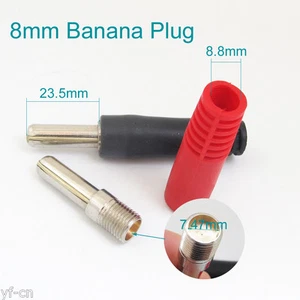 4 pairs High Current Max Diameter 8mm Banana Plug Copper Soldering Connector - Afbeelding 1 van 6