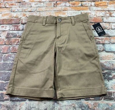 Volcom Shorts Boys 23 10 Slim Beige Surfer Skater Casual Stretch Outdoor Youth - Image 1 of 4