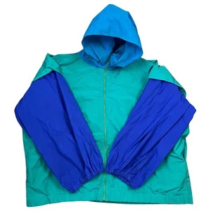 VTG ANN ORIGINAL SEATTLE WINDBREAKER JACKET COAT COLORBLOCK ONE SIZE OVERSIZED - Picture 1 of 12