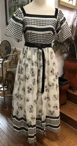 Vintage Anne Fogarty Garden Party Dress Negro/Blanco - Imagen 1 de 10